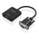 AISENS Cable conversor SVGA+Audio a HDMI, SVGA/M+Jack 3.5/H+USB MicroB/H-HDMI A/H, Negro, 20cm - A115-0873